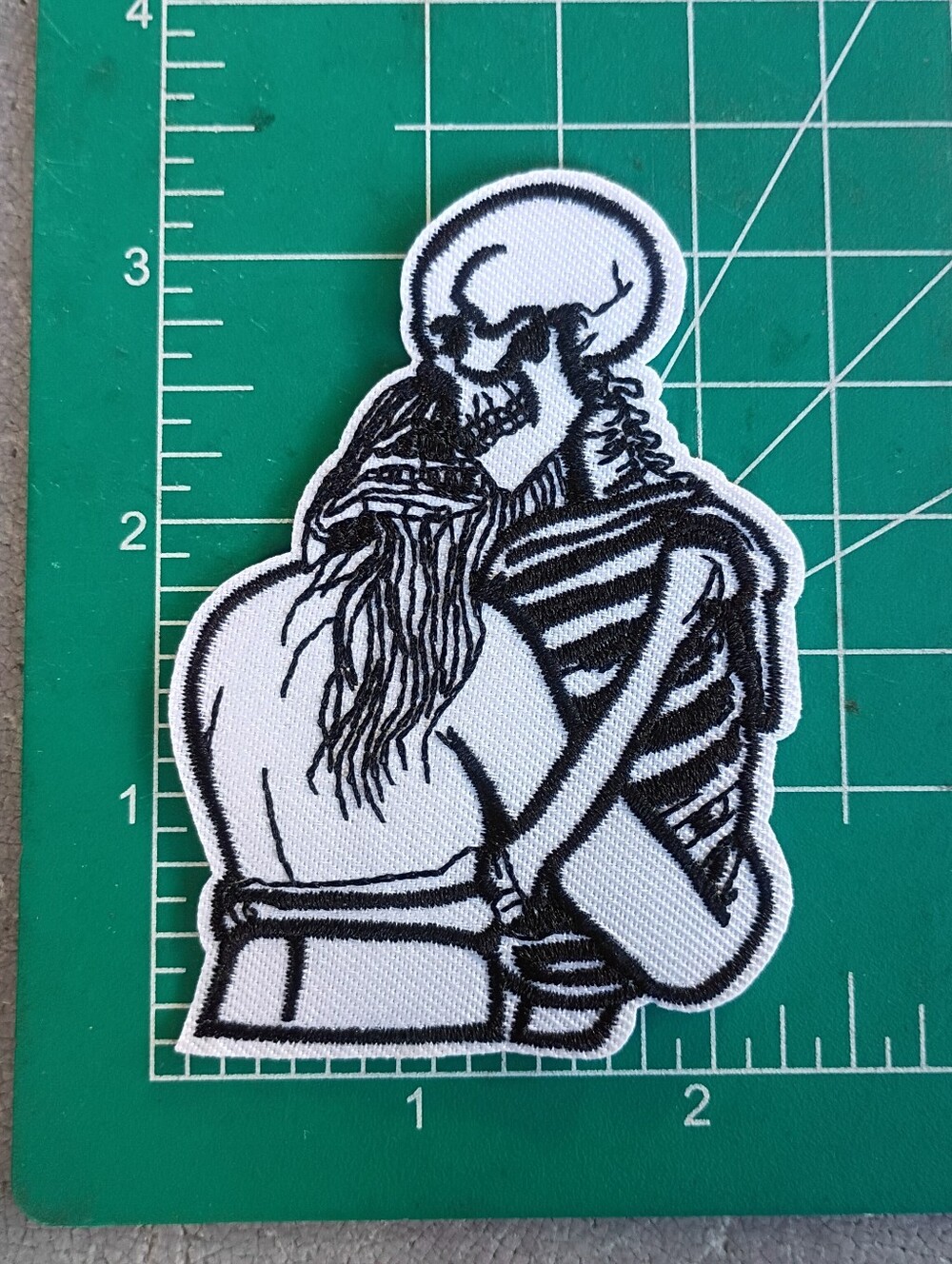 Hug Grunge Punk Skeleton Iron On Embroidered Patch